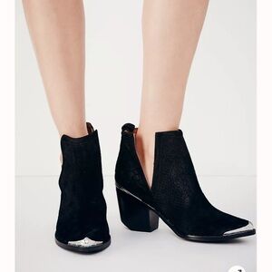 Jeffrey Campbell free people black suede western booties 8